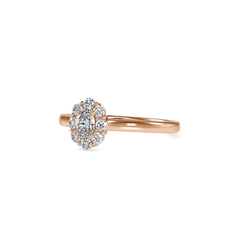 Oval Cluster Diamond Ring