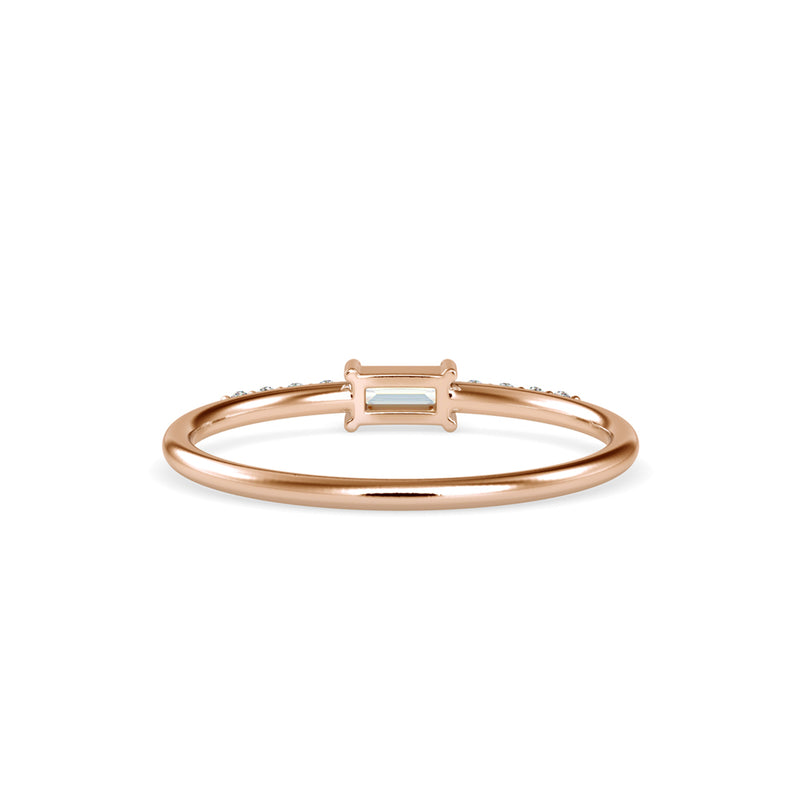 Minimalist Baguette & Round Diamond Ring