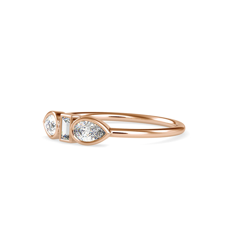 Pear and Baguette Cut Diamond Ring