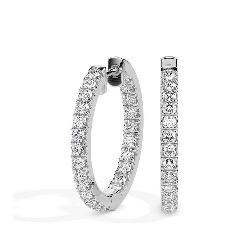 Charming Diamond Hoop Earrings