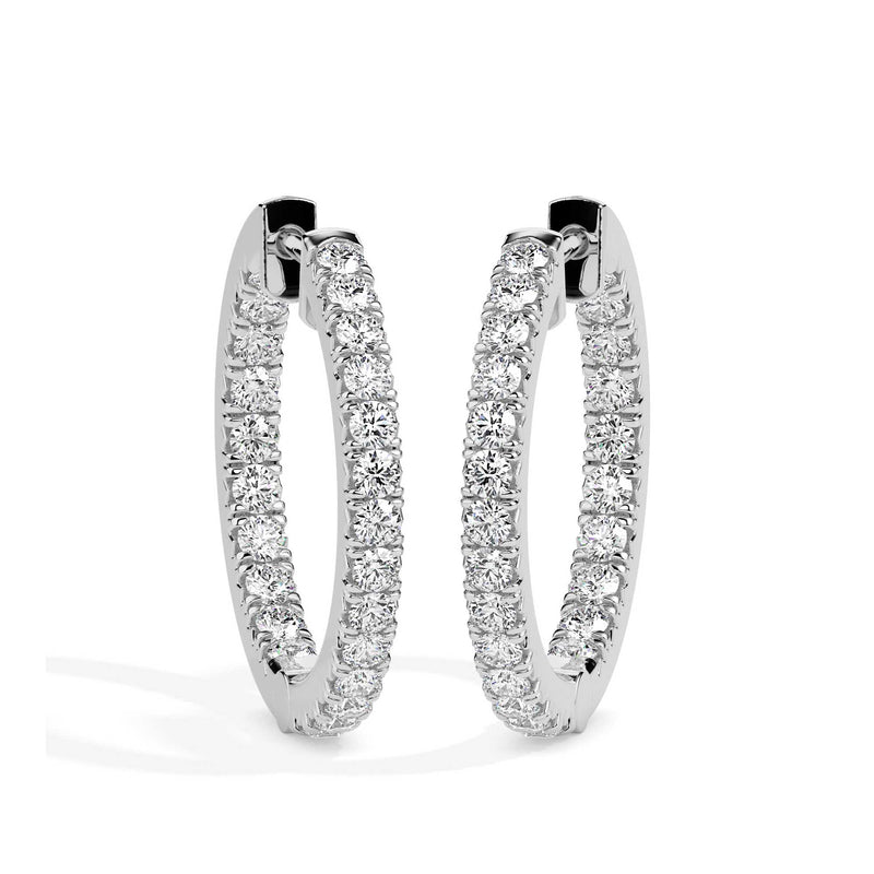 Charming Diamond Hoop Earrings