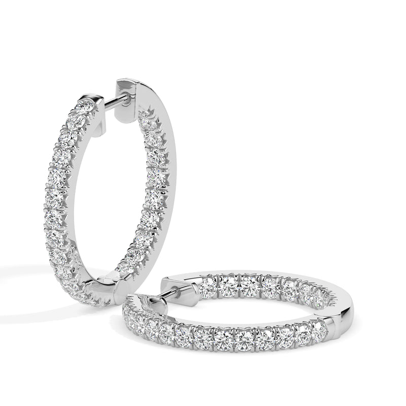 Charming Diamond Hoop Earrings