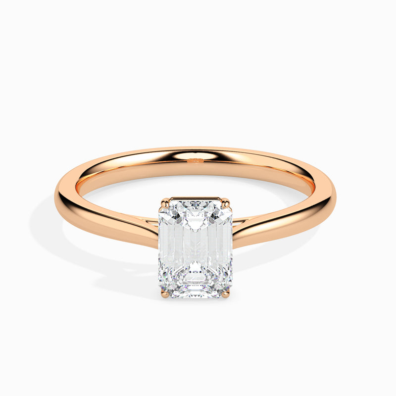 Emerald Cut Solitaire Diamond Ring