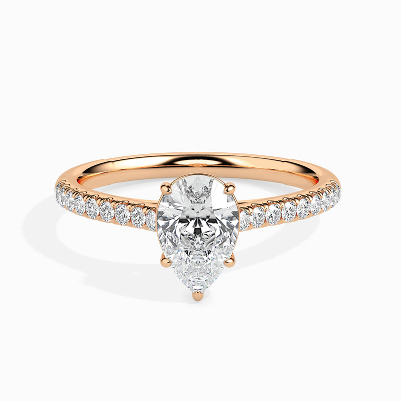 Treasured Pear Solitaire Diamond Ring