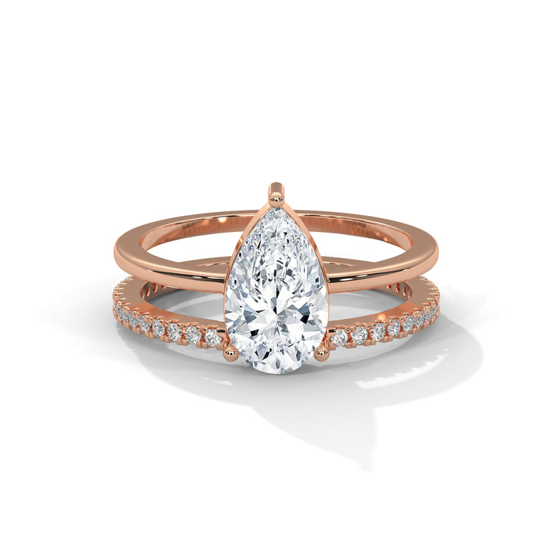 Majestic Pear Shaped Solitaire Diamond Ring