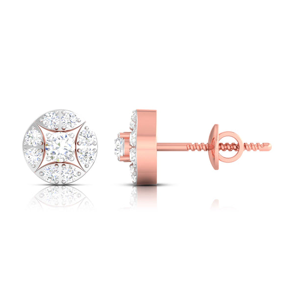 Captivating Floral Diamond Stud Earrings