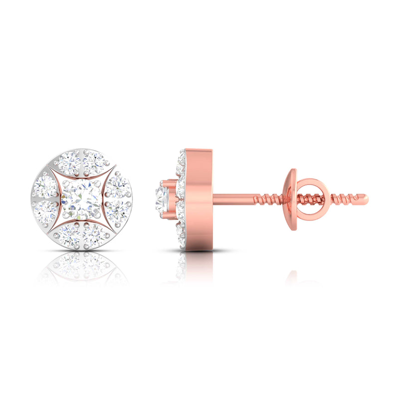 Captivating Floral Diamond Stud Earrings