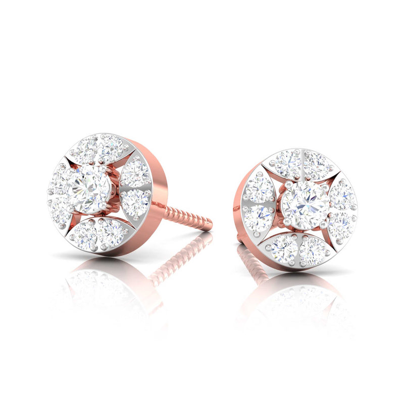 Captivating Floral Diamond Stud Earrings