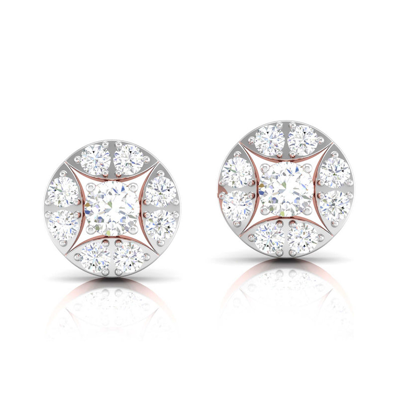 Captivating Floral Diamond Stud Earrings