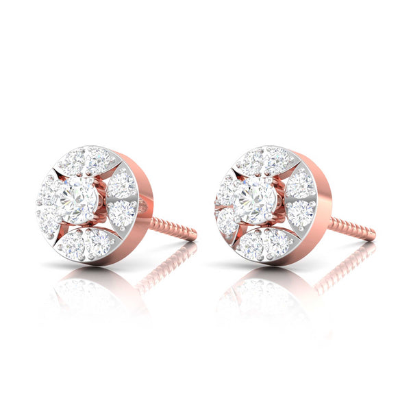 Captivating Floral Diamond Stud Earrings