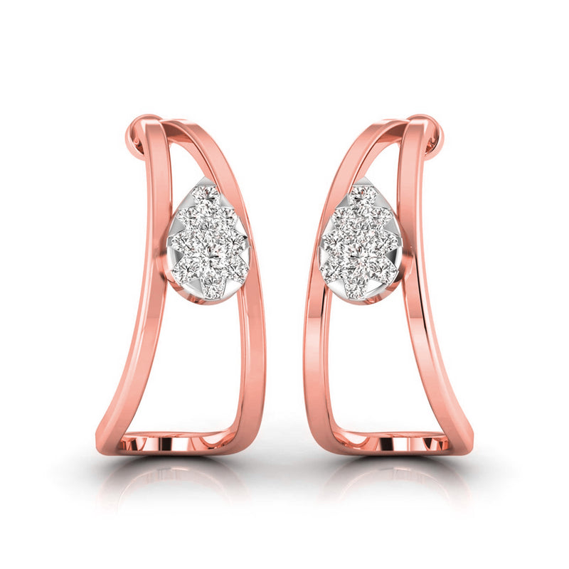 Sparkle Diamond Hoop Earrings