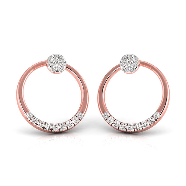 Glitzy Round Diamond Stud Earrings