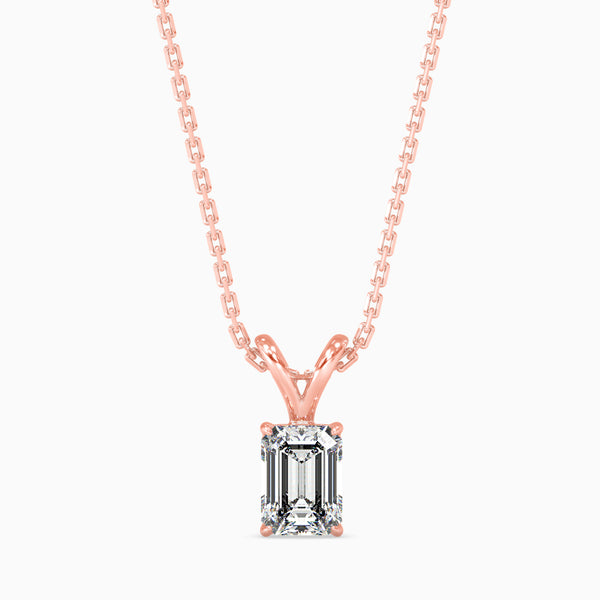 Glimmer Emerald Cut Solitaire Pendant