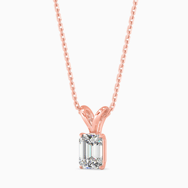 Glimmer Emerald Cut Solitaire Pendant