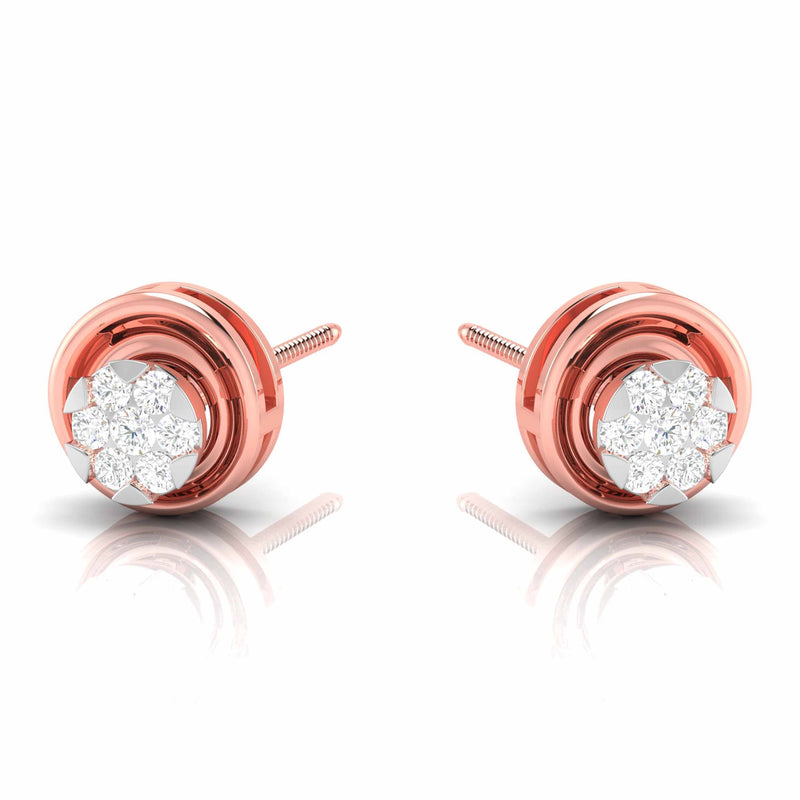 Graceful Swirl Diamond Stud Earrings