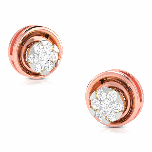 Graceful Swirl Diamond Stud Earrings